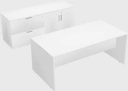 Parallel desk with credenza