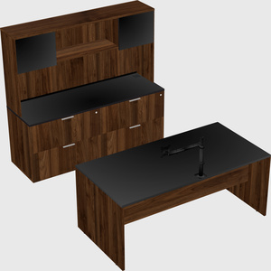 Parallel desk with credenza