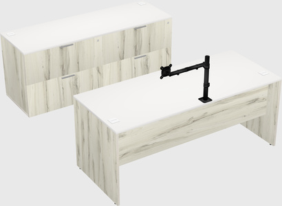 Parallel desk with credenza