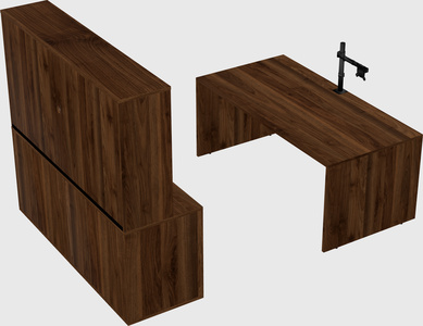 Parallel desk with credenza