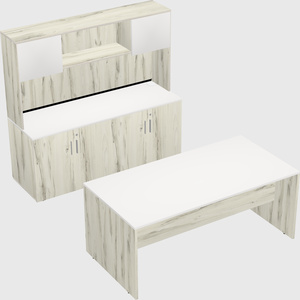 Parallel desk with credenza