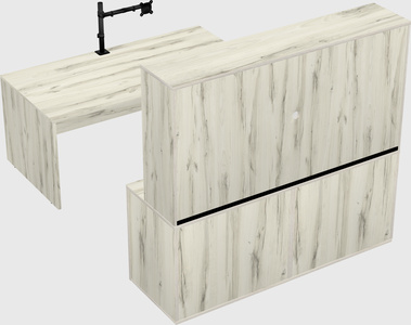 Parallel desk with credenza