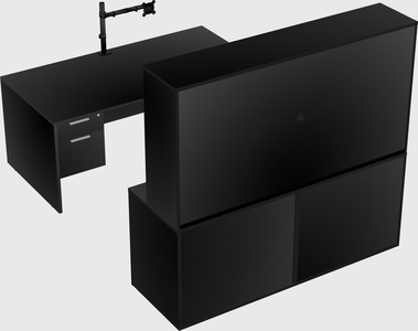 Bureau parallèle avec crédence