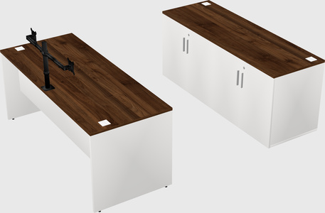 Parallel desk with credenza