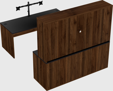 Parallel desk with credenza