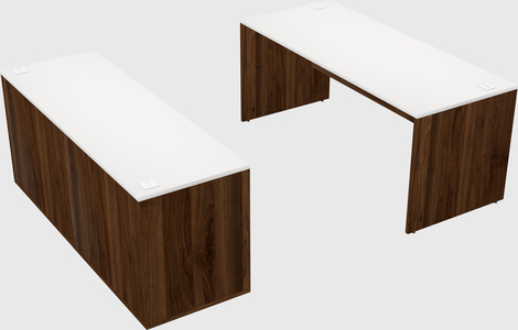Parallel desk with credenza