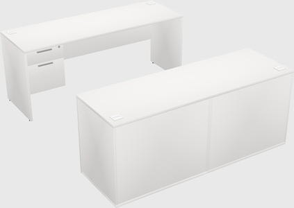 Parallel desk with credenza
