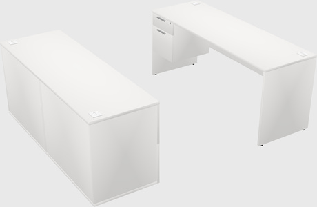 Parallel desk with credenza