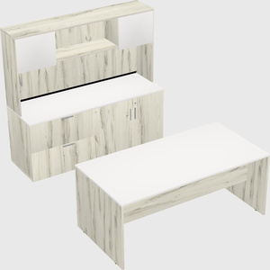 Parallel desk with credenza
