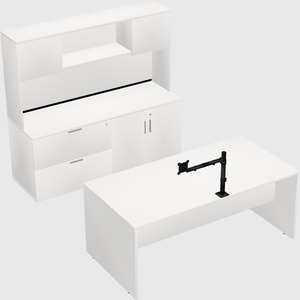 Parallel desk with credenza
