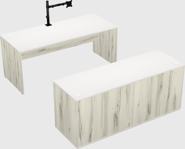 Parallel desk with credenza