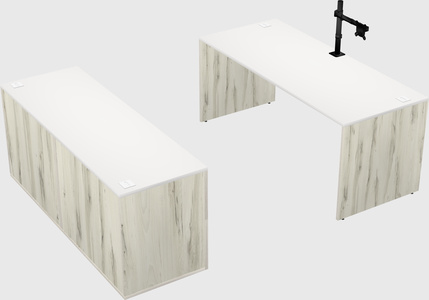 Parallel desk with credenza