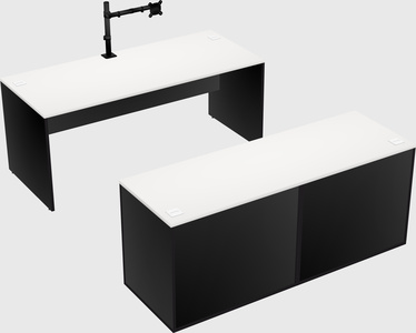 Parallel desk with credenza