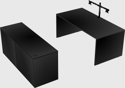 Parallel desk with credenza