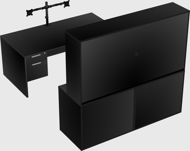 Bureau parallèle avec crédence