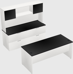 Parallel desk with credenza