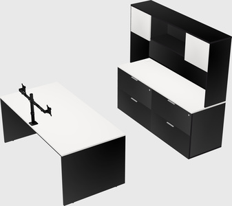 Parallel desk with credenza