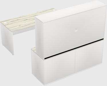 Parallel desk with credenza