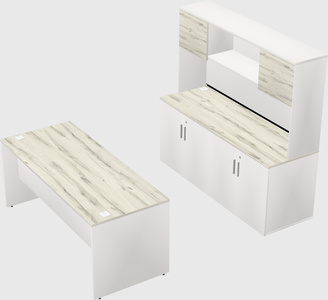 Parallel desk with credenza
