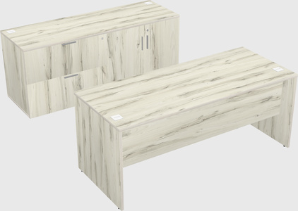 Parallel desk with credenza