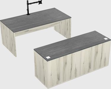 Parallel desk with credenza