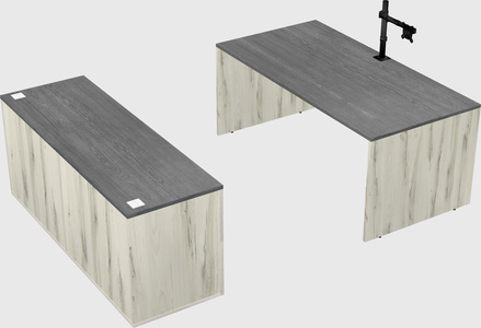 Parallel desk with credenza