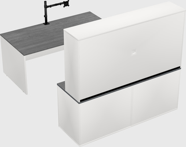 Parallel desk with credenza
