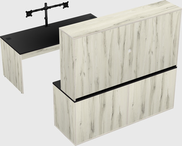 Parallel desk with credenza
