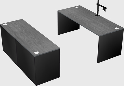 Parallel desk with credenza