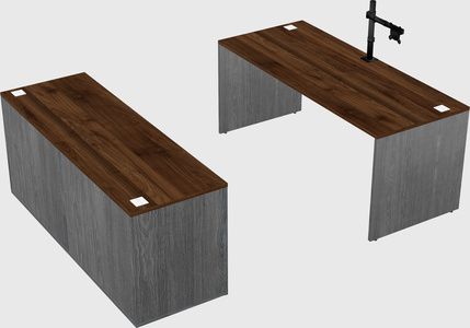 Parallel desk with credenza