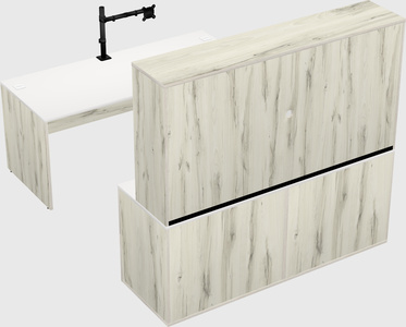Parallel desk with credenza