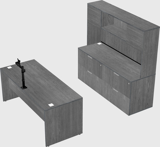 Parallel desk with credenza