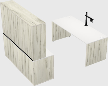 Parallel desk with credenza