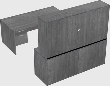 Parallel desk with credenza