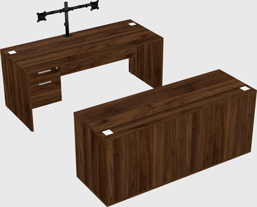 Parallel desk with credenza