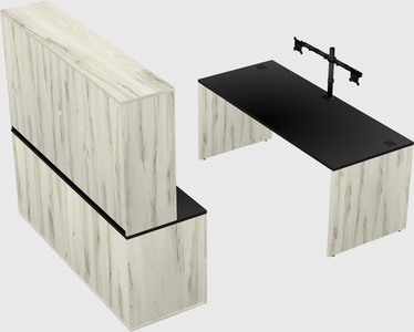 Parallel desk with credenza