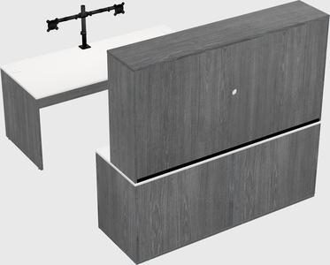 Bureau parallèle avec crédence