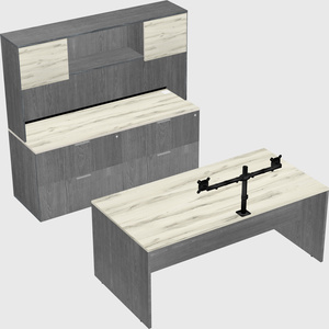 Bureau parallèle avec crédence