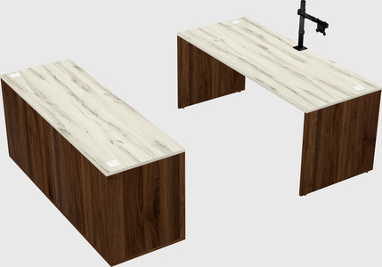 Parallel desk with credenza