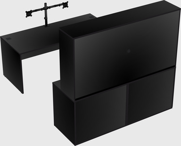 Parallel desk with credenza