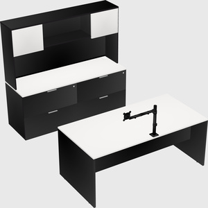 Parallel desk with credenza