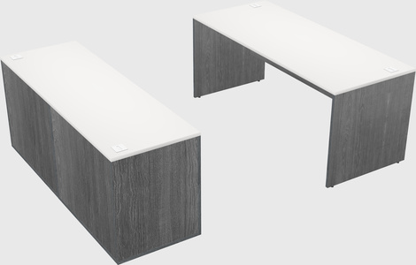 Parallel desk with credenza