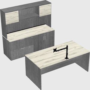 Parallel desk with credenza