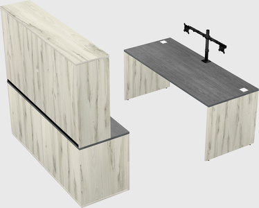 Parallel desk with credenza