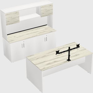 Parallel desk with credenza