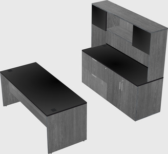 Parallel desk with credenza