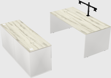 Parallel desk with credenza