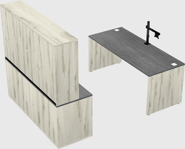 Parallel desk with credenza