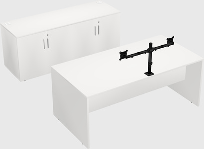 Parallel desk with credenza