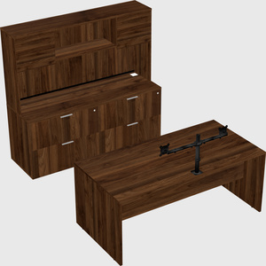 Parallel desk with credenza